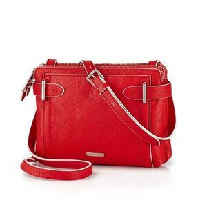 LAUREN RALPH LAUREN Women’s Poppy Leather Gladstone Double Zip Crossbody Bag